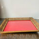 Vintage metal frame in gold colored brass 29.5 cm x 23 cm convex glass