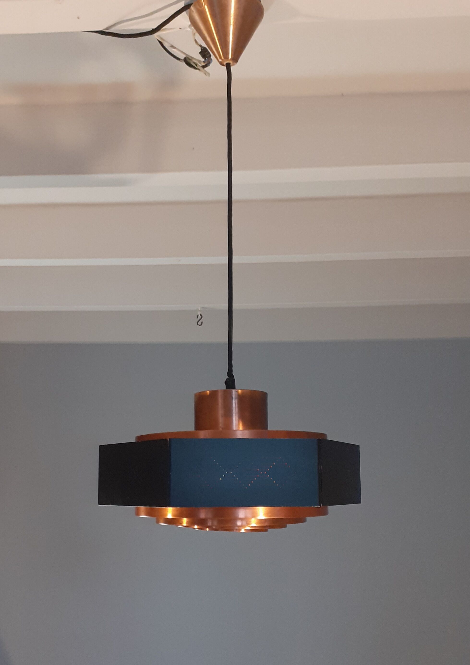 Copper suspension by T. Røste, Norwegian Vintage 1960s
