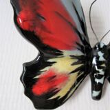Vallauris polychrome glazed ceramic butterfly