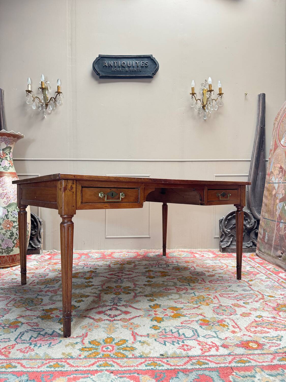 Mahogany desk in louis xvi style 19th century