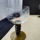 6 white wine glasses from Alsace with an engraved decoration of grape clusters.