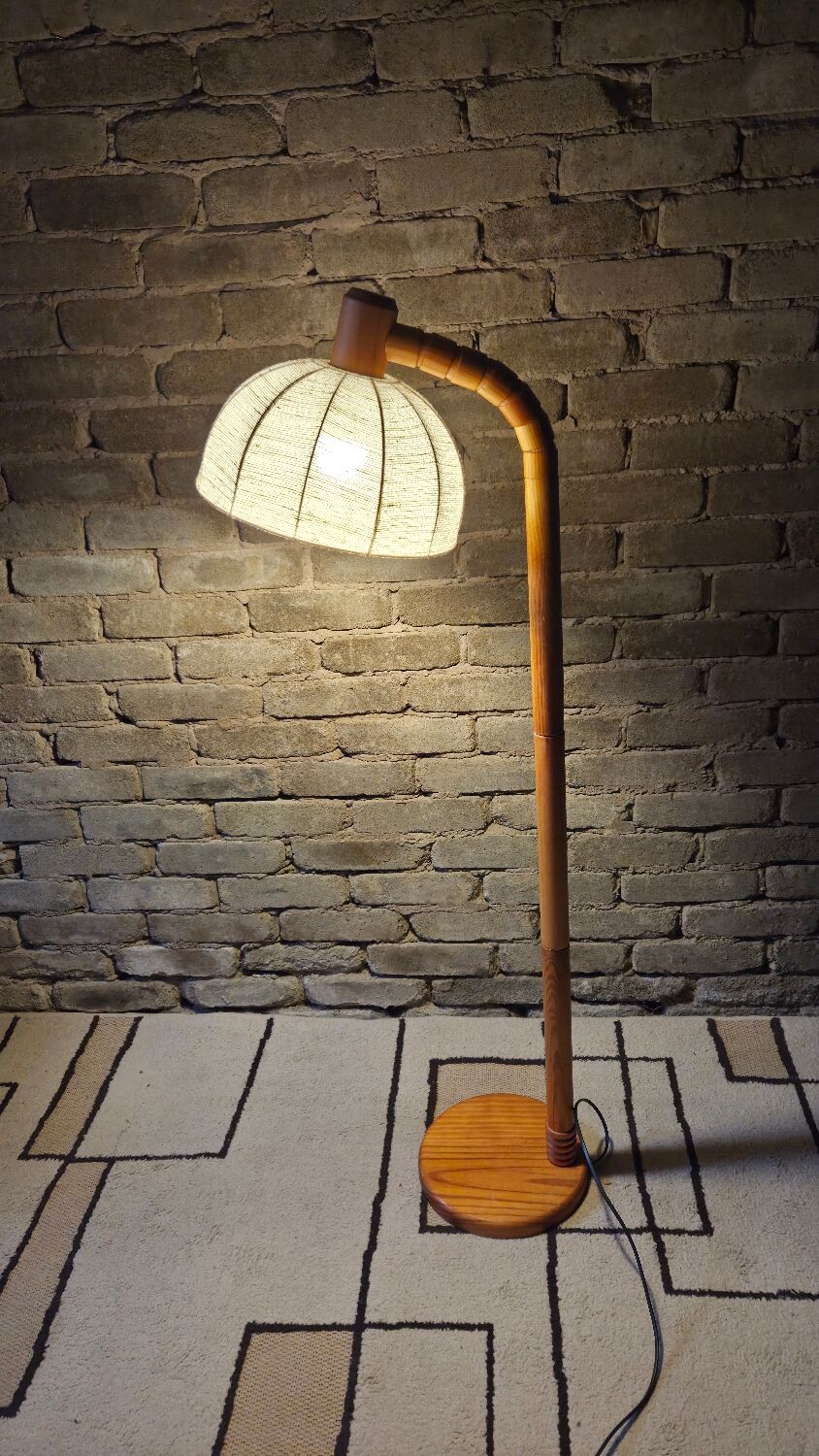 Danish pine floor lamp 1970