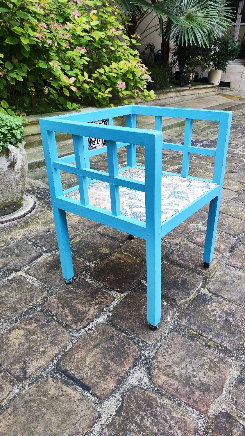 Armchair by Paul Poiret, Martine workshop edition, Georges Lepape decor - 1920