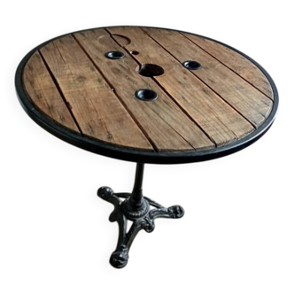 Vintage industrial pedestal table