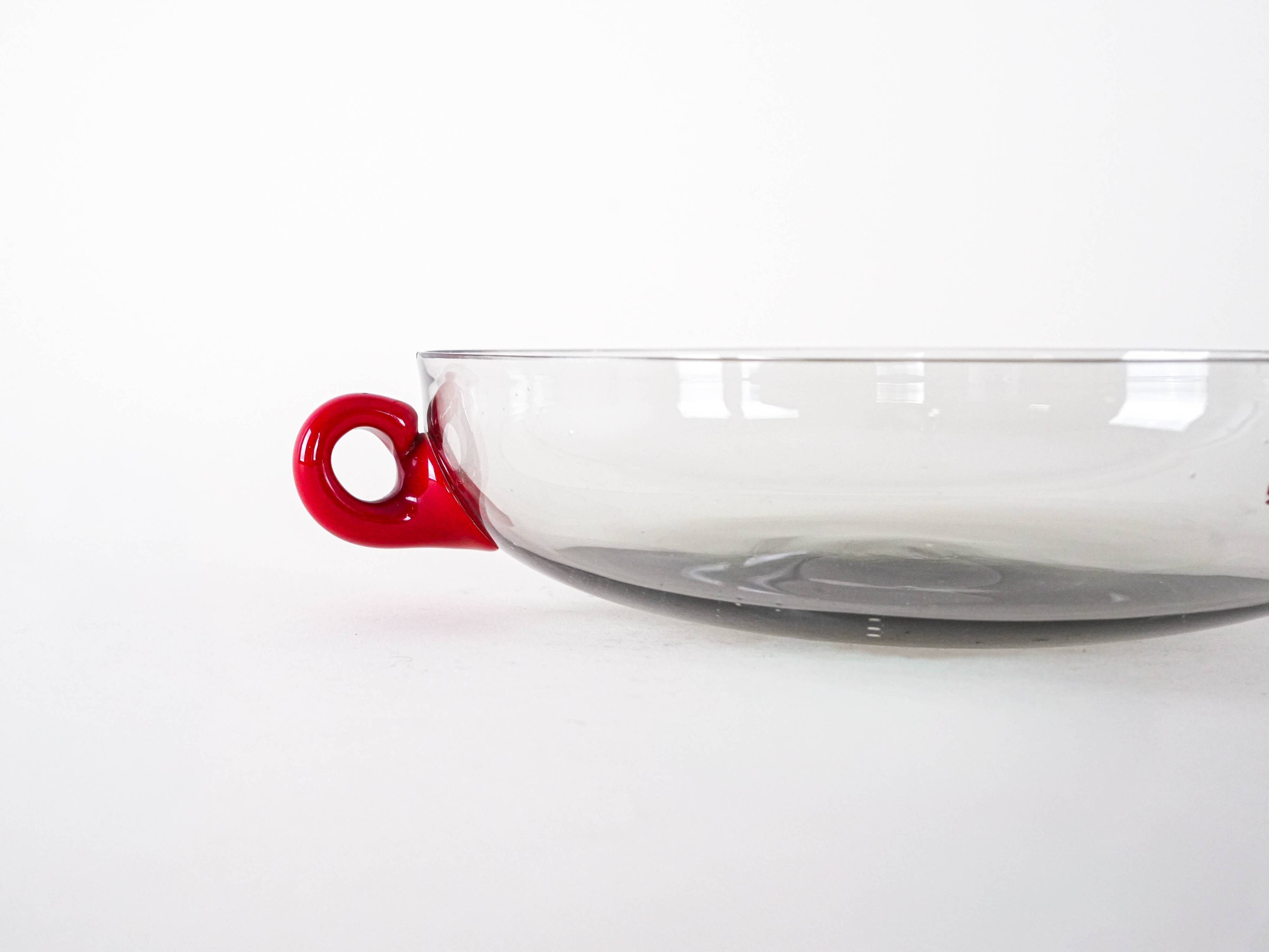 Glass bowl, Italian design, 1970s, made in Italy