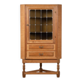 Brutalist Oak Corner Cabinet attributed to Henning Kjærnulf, Denmark, 1960s
