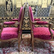 Pair of Louis XV style armchairs, 19th century