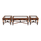 Set of 3 carved wooden coffee tables Chiniot, Pakistan