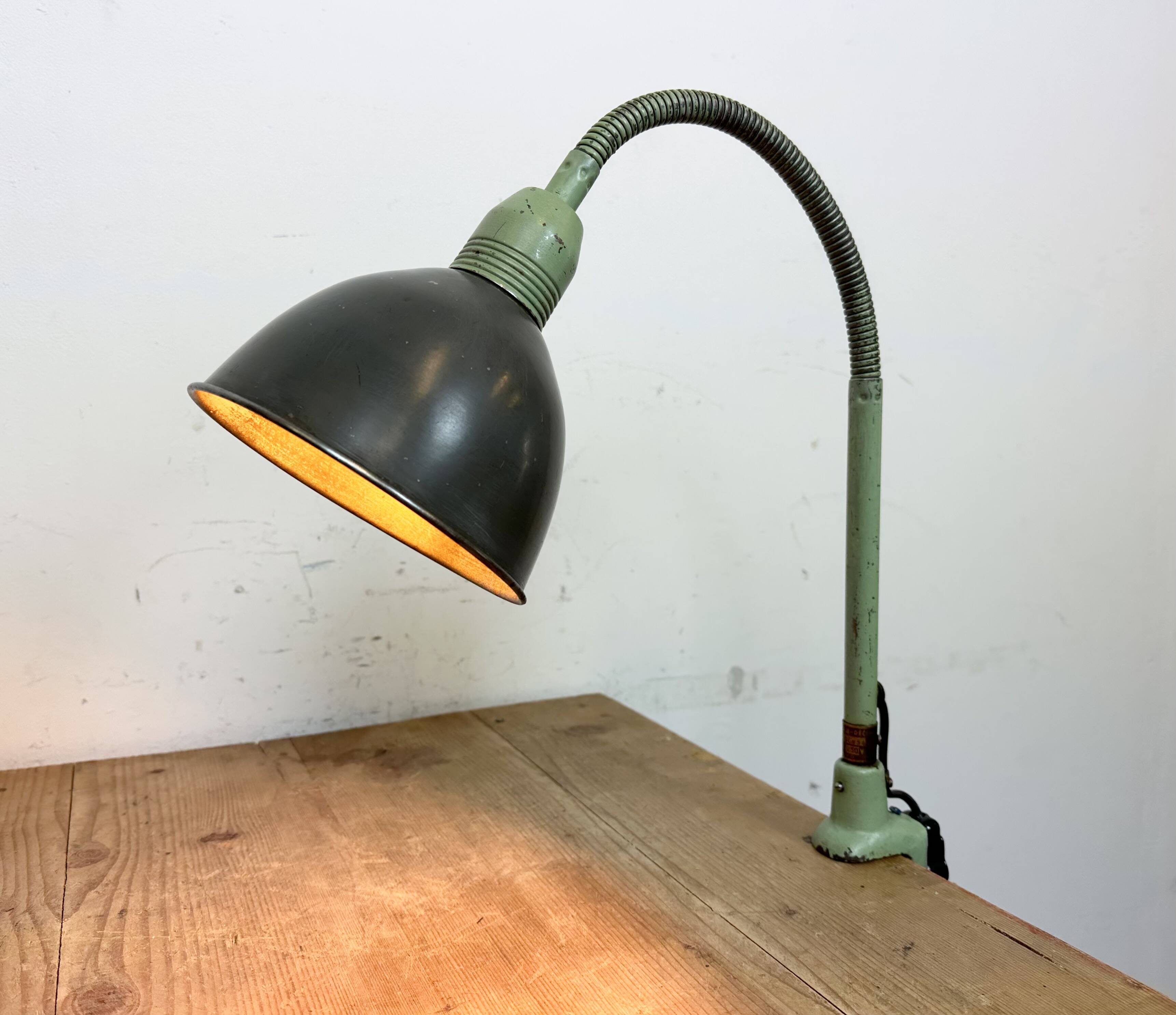 Lampe de Bureau Industrielle à Col de Cygne de Instala Děčín, 1960s
