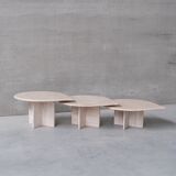 Travertine mid-century nesting coffee tables