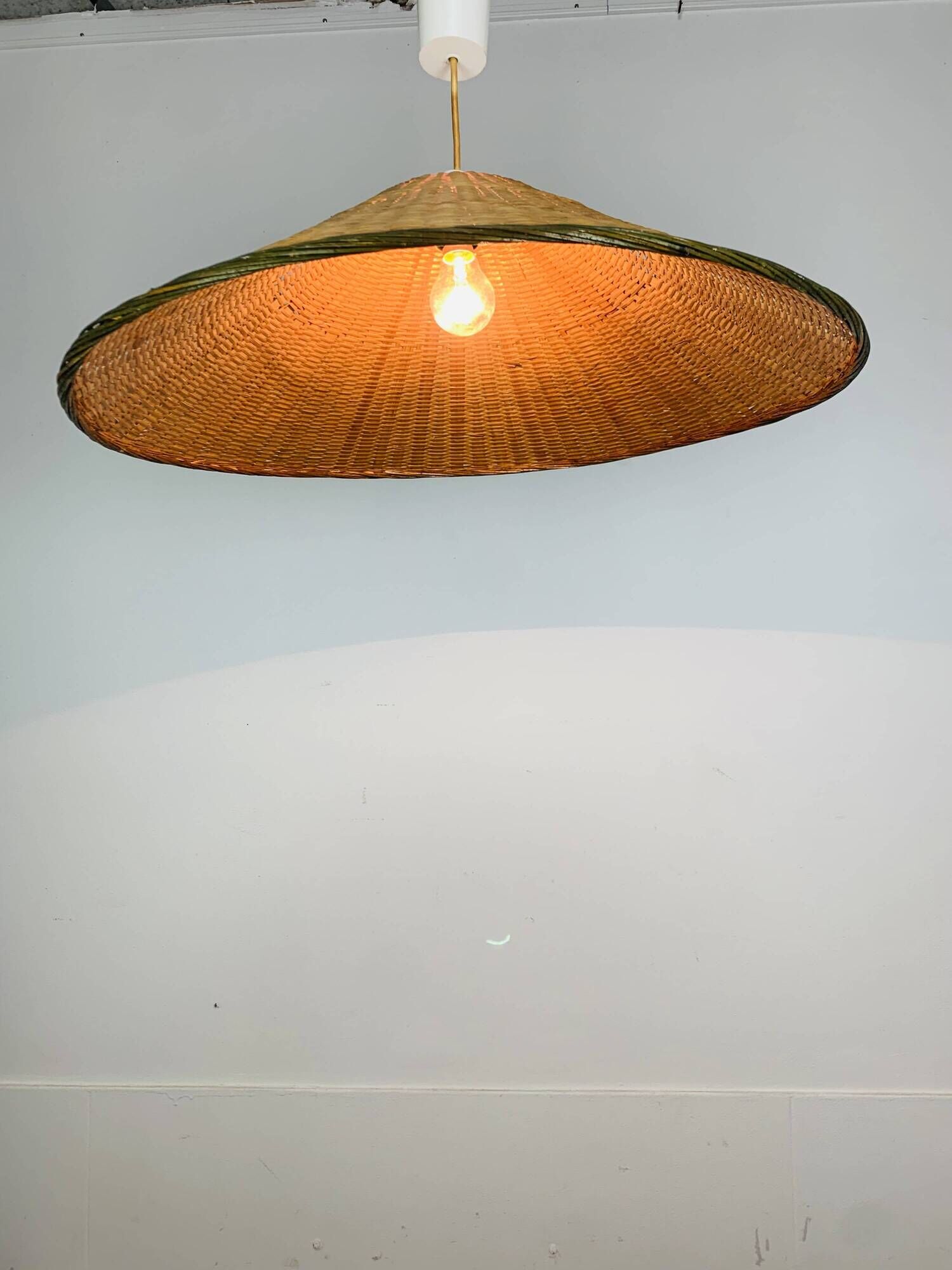 XL rattan suspension from the 1960s, vintage