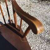 Rocking-chair in beech of the 60s wood