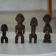Set of 4 decorative handcrafted African wooden sculptures, mid-century.