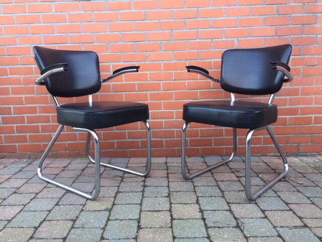 Pair of tubular chairs fana gispen 60s