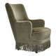 1970s, Danish highback armchair, green furniture velour.