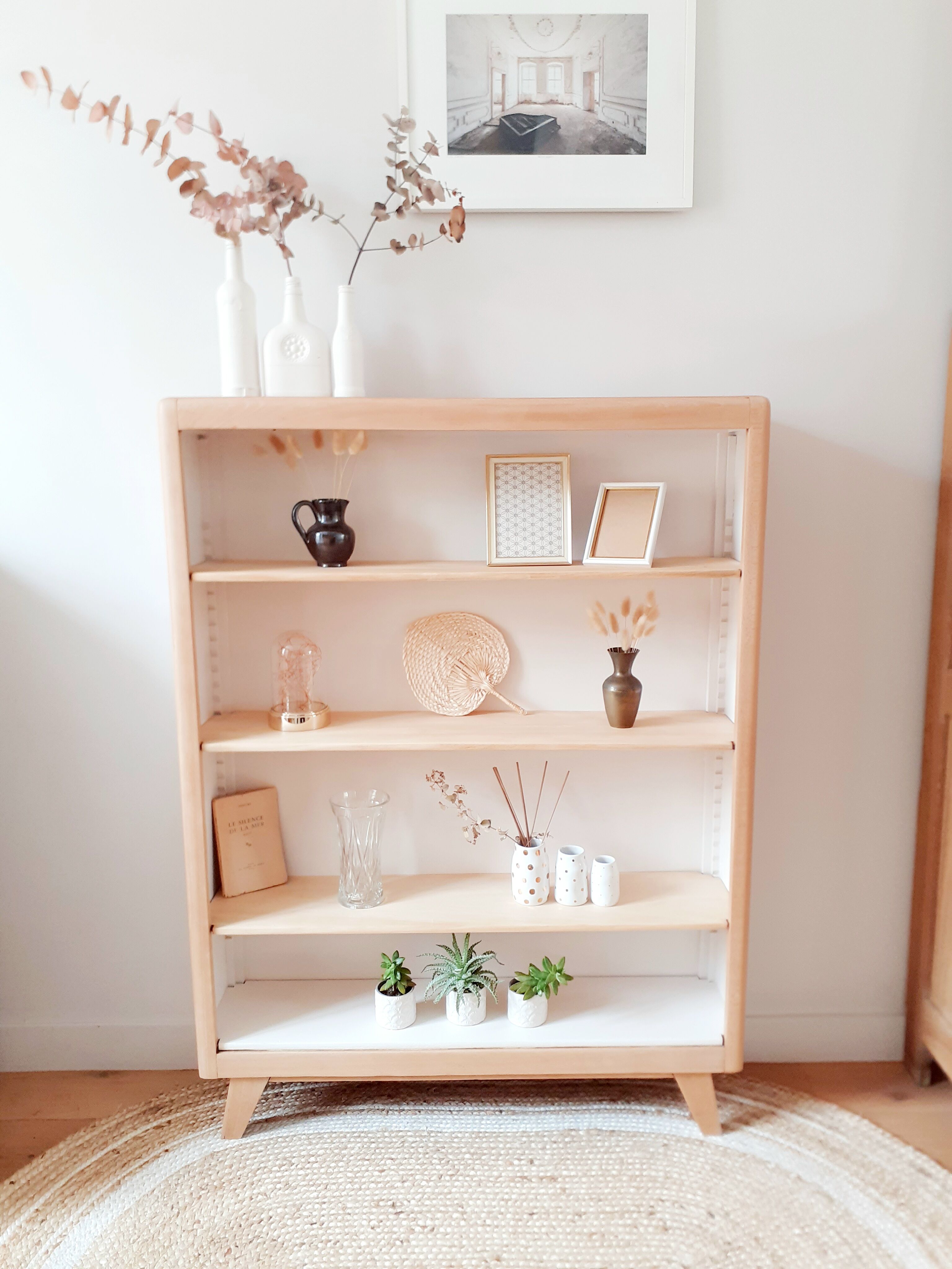 Vintage bookcase shelf 50s