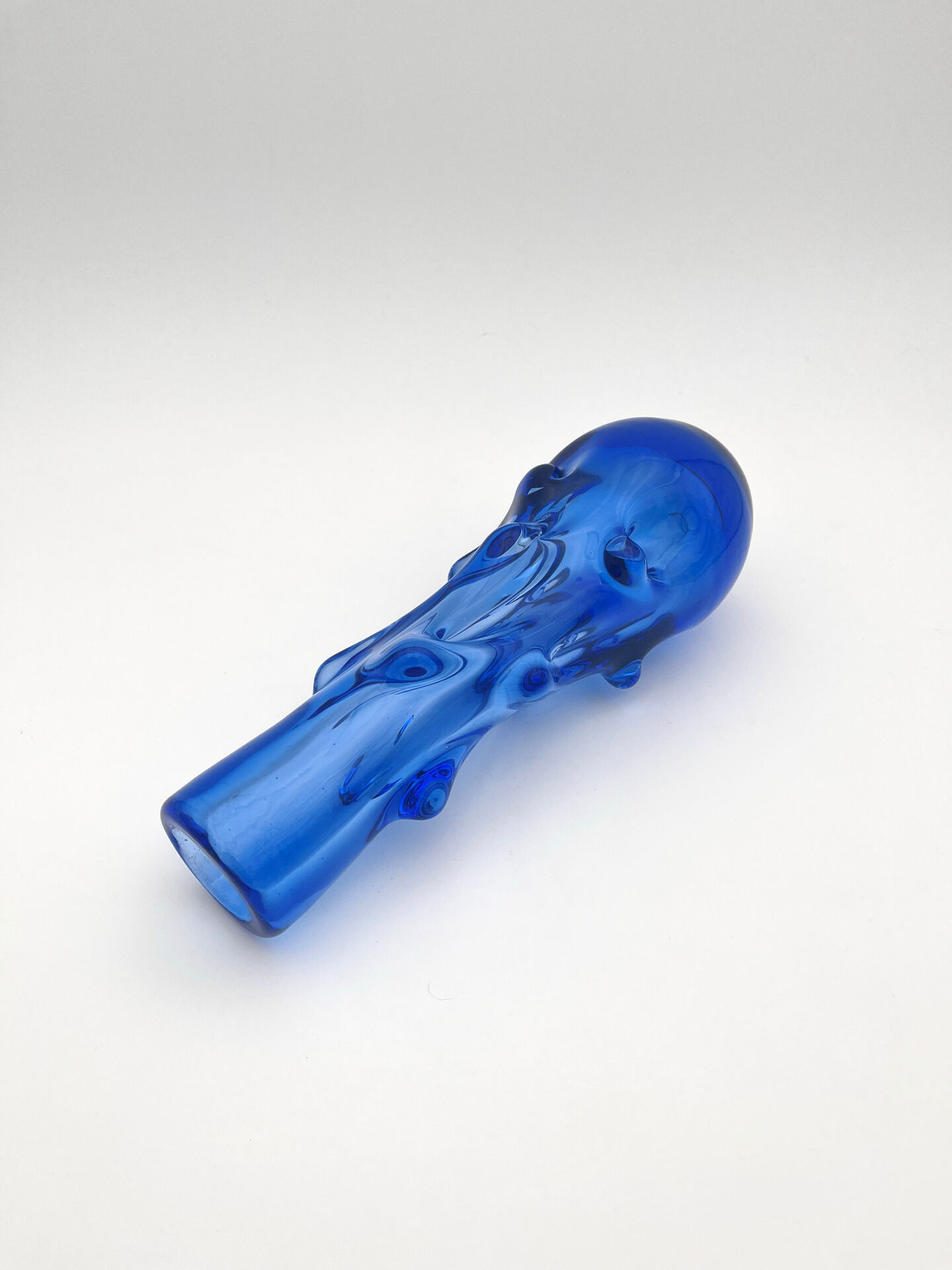 Vase Jan Beránek Chribska Art Glass Blue 27cm 1.68kg Mid-Century