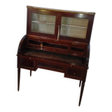 Cylinder desk with display case