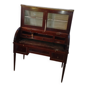 Cylinder desk with display case