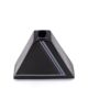 Black pyramid vase in Virebent porcelain, 1980s