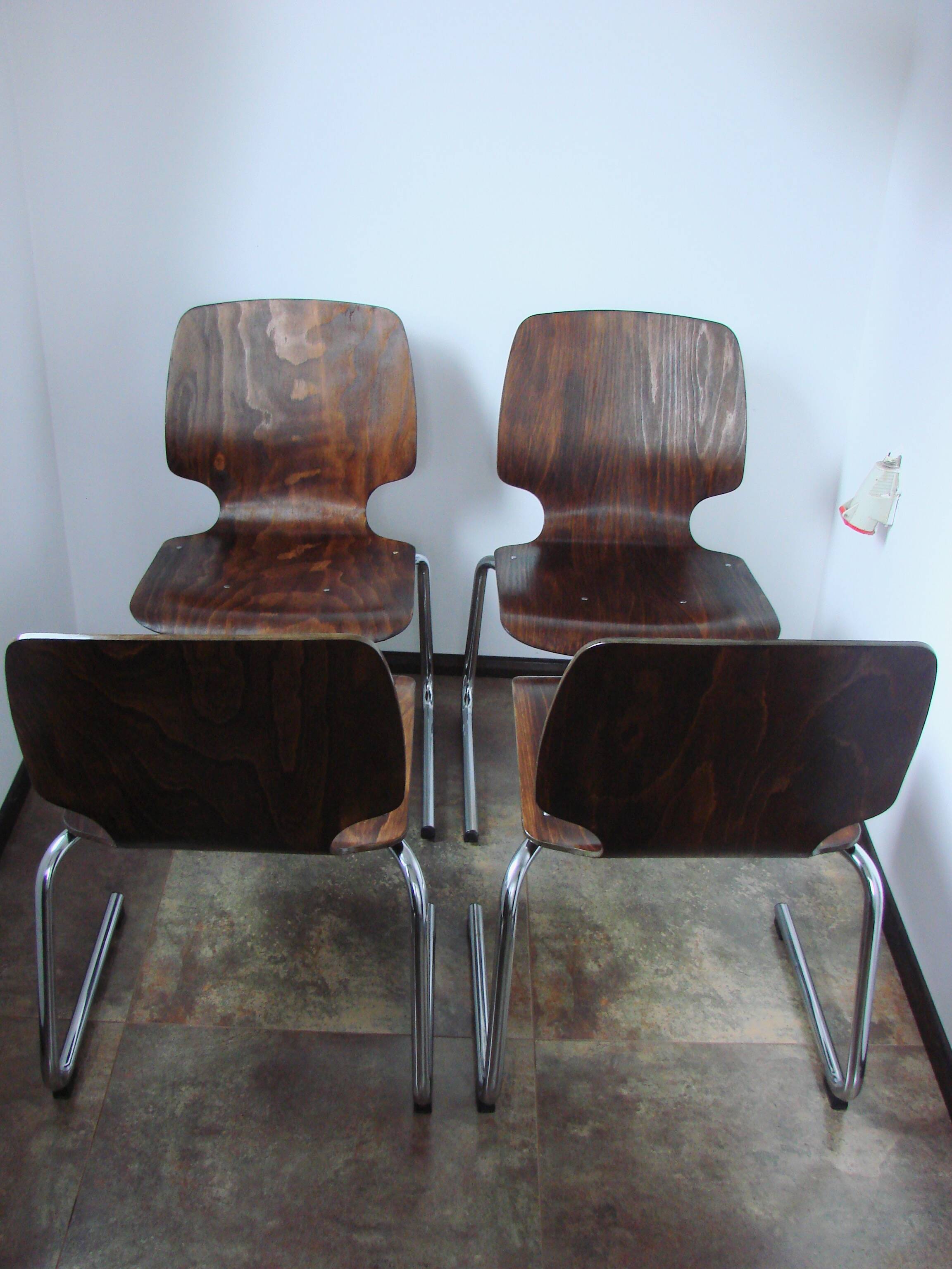 Ensemble de 4 chaises Kusch+Co Flötotto, années 1960.