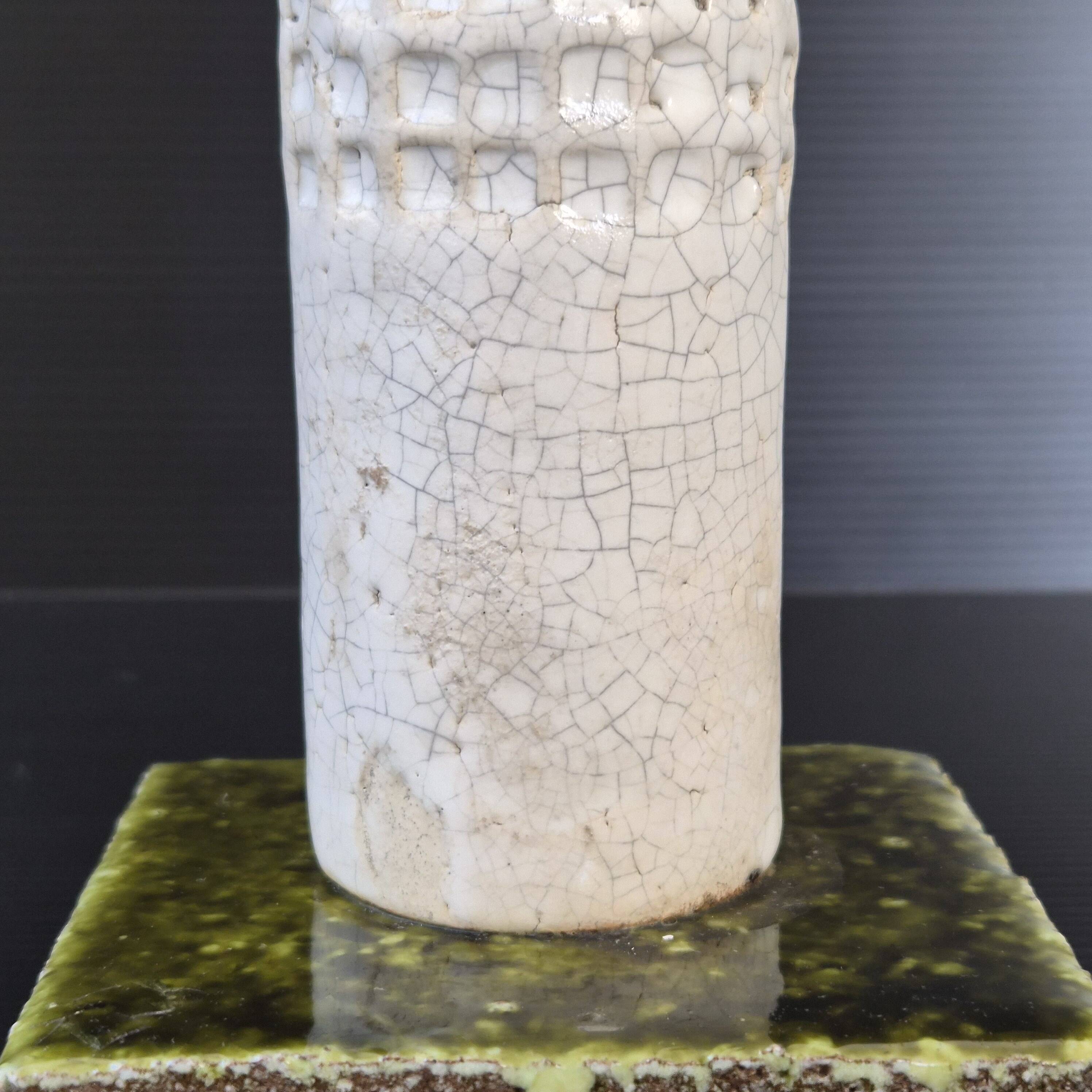 Vintage cracked ceramic vase 1960