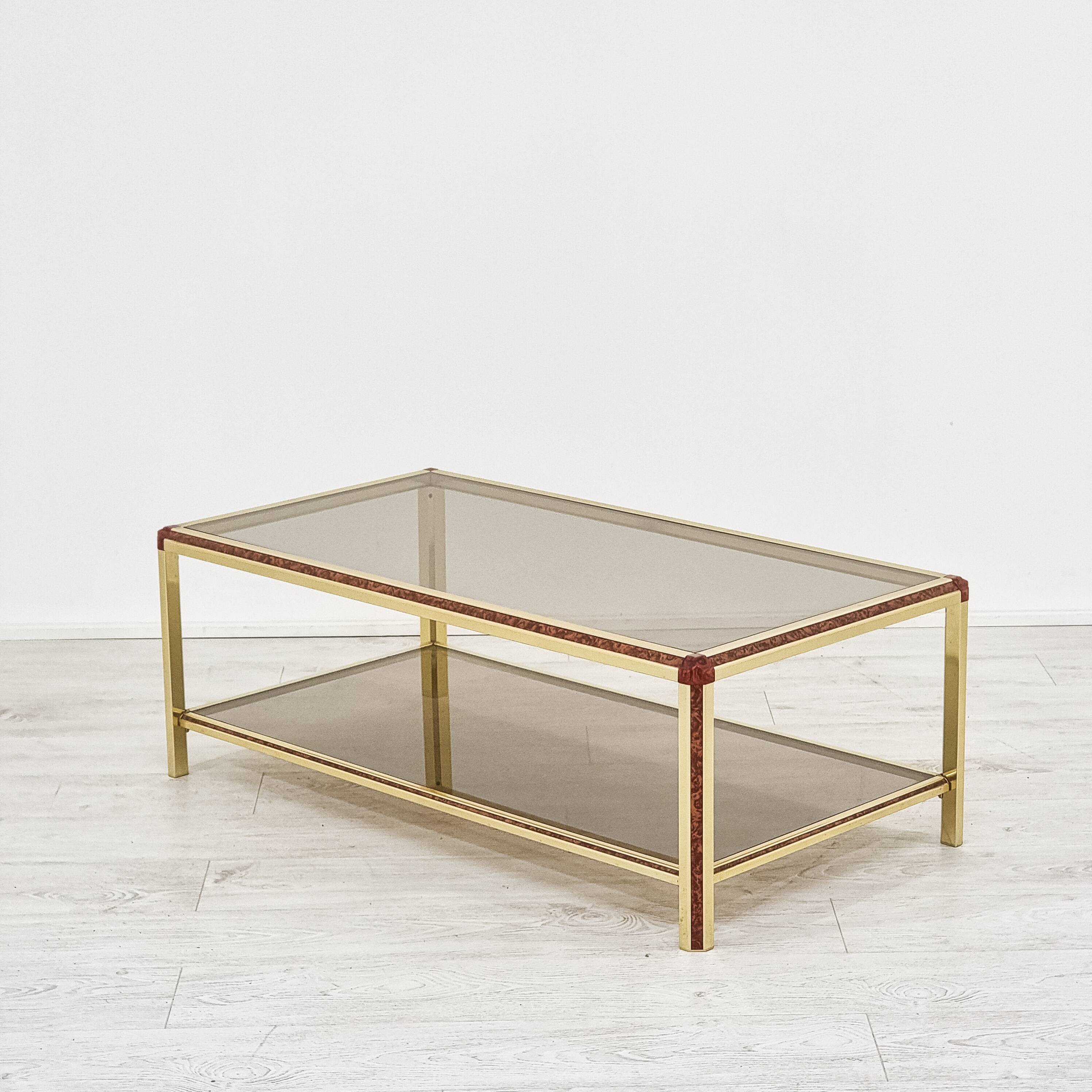 1980s smoked glass coffee table