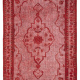 Handmade vintage turkish 1970s 205 cm x 334 cm red rug