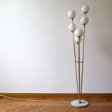 Italian Floor Lamp In Brass, Carrara and Opaline