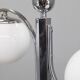 Czechoslovak Art Deco chrome chandelier with opaline glass, 1930s