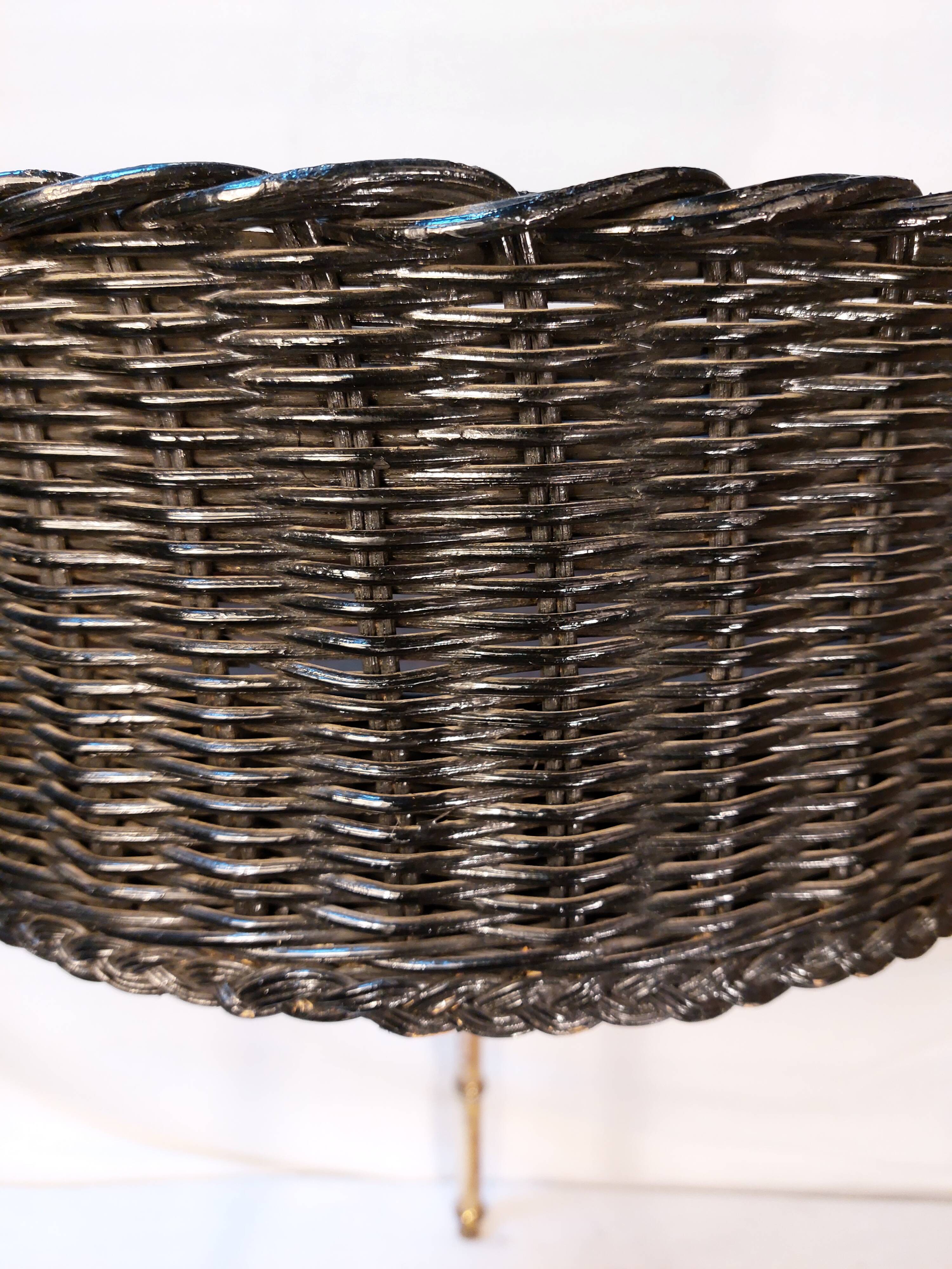 Vintage round tripod planter attributed to Jacques Adnet - 50s/60s