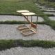Set of 2 mid-century brown wooden side tables with magazine rack, Italy 1950s