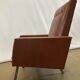 Fauteuil vintage simili cuir bordeaux