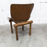 Atypical 1960s curved wood children's chair