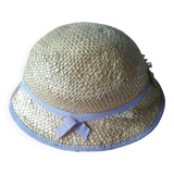 Chapeau en paille style canotier femme