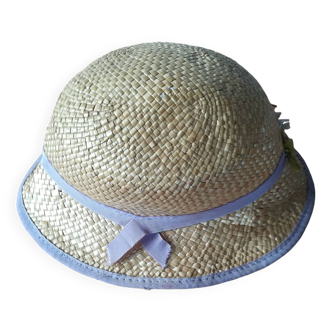 Chapeau en paille style canotier femme