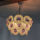 Sphera chandelier by Gino Vistosi, purple and white murano glass, Italy, 1970