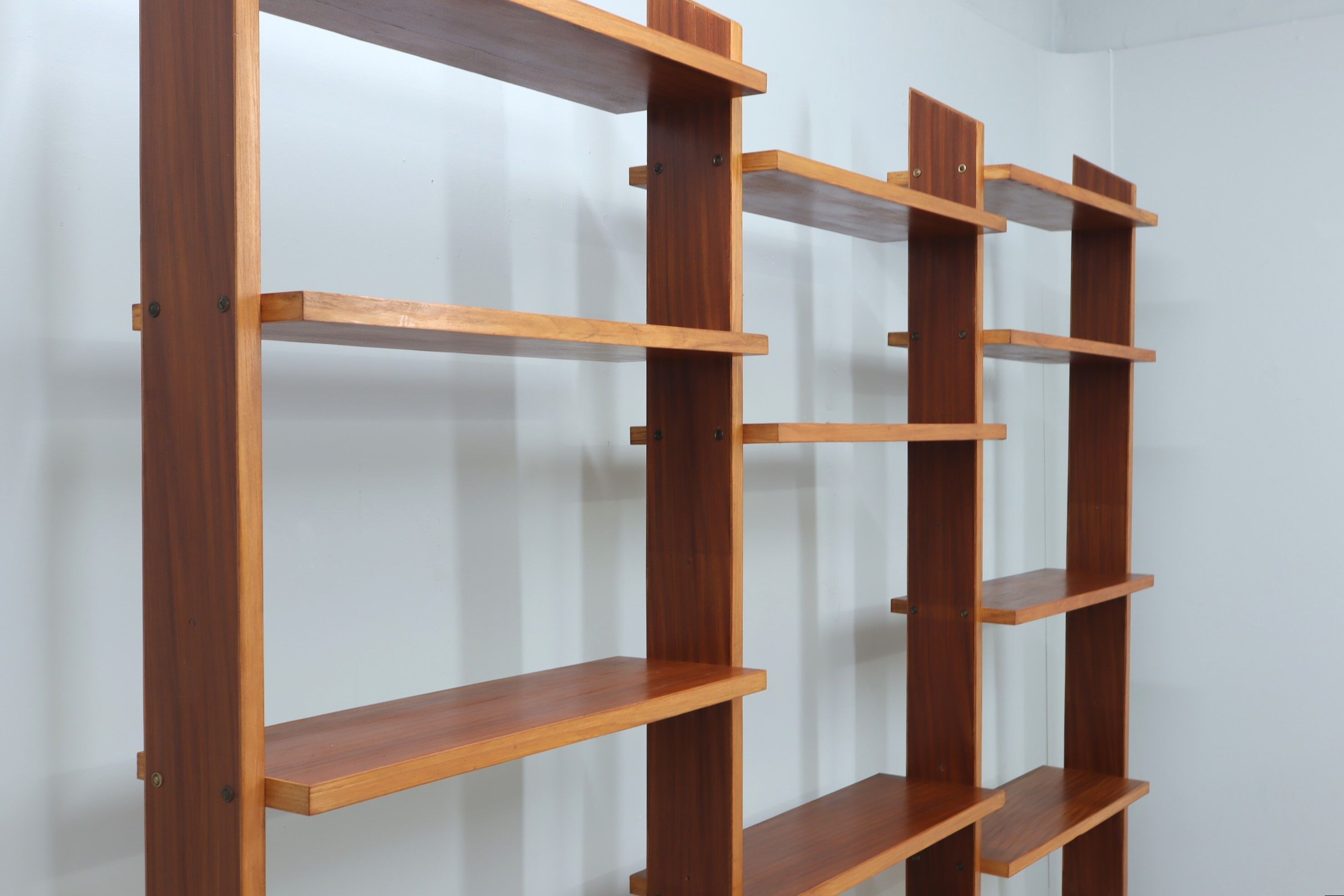 Mid century teak shelves bookcase 1960s