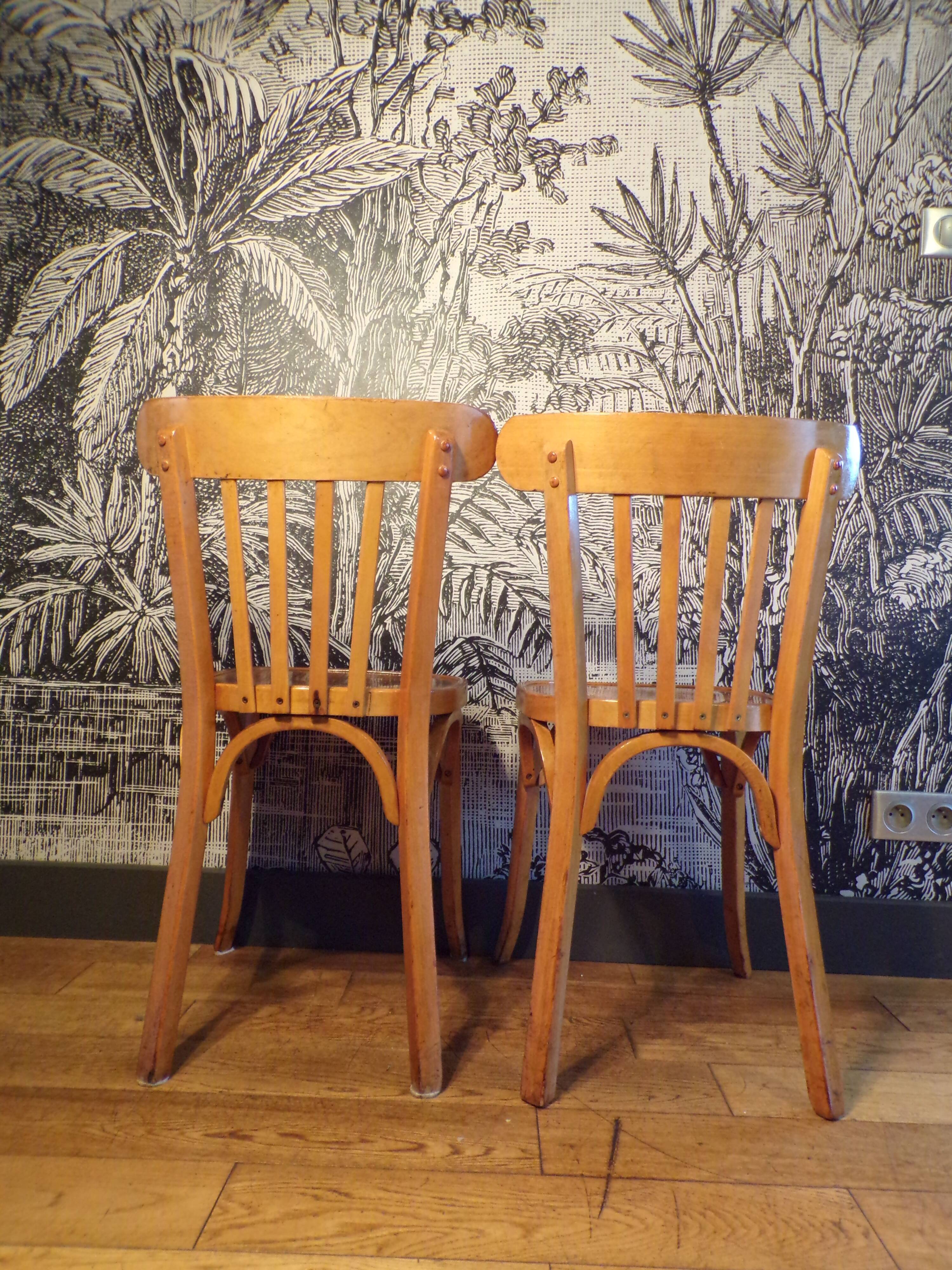 Paire de chaises de bistrot Baumann vintage