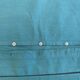 Large pillowcase, cotton linen, emerald blue tinted, border with openings, old