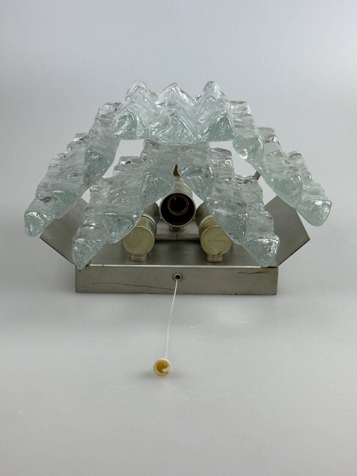 60s 70s wall lamp J.T. Kalmar Austria Ice Glass Wall Sconce Space Age
