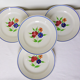 Set of 4 vintage dessert plates from the Badonviller porcelain factory