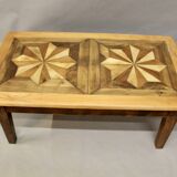 Table Basse à Dessus Parquet Ancien 110 cm