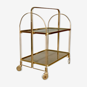 Golden service vintage rolling side table