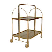 Desserte dorée roulante vintage