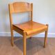 Set of 6 stackable chairs in fir wood.