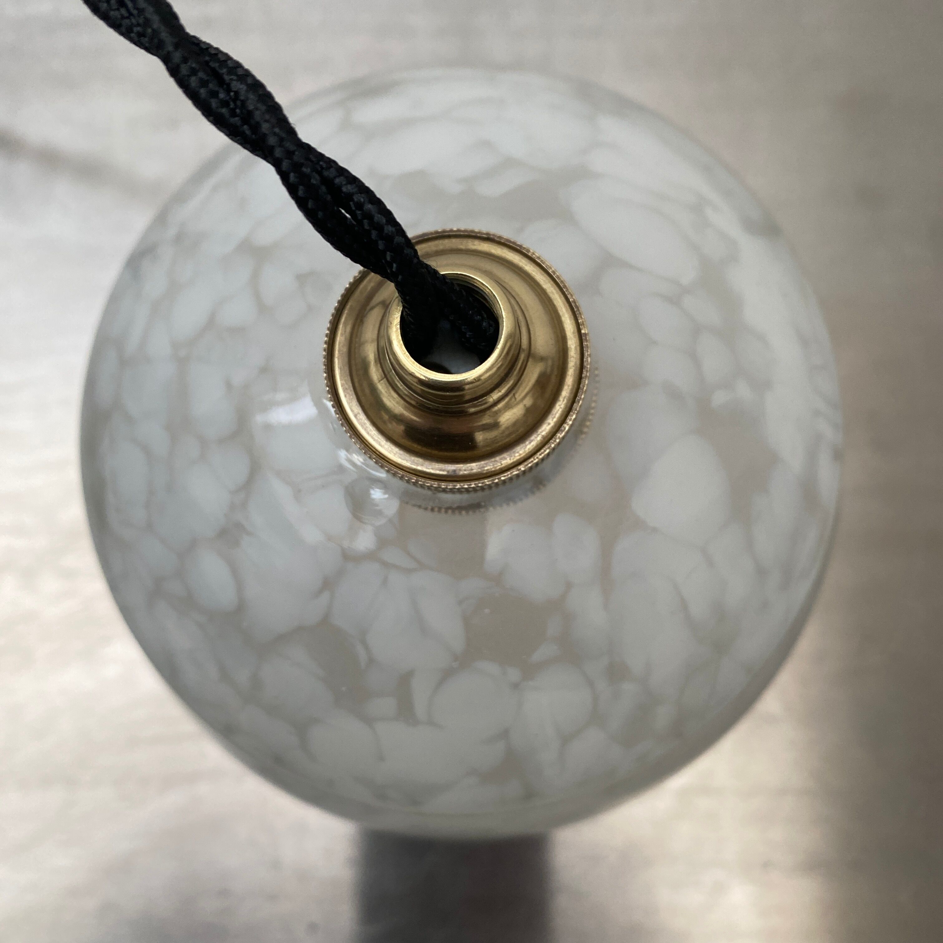 Lot 2 round clichy glass hanging lamps