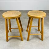 Pair of vintage wooden stools