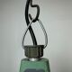 Industrial soviet green enamel pendant light with glass cover, 1960s