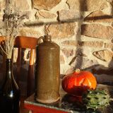Dark green terracota Stoneware bottle
